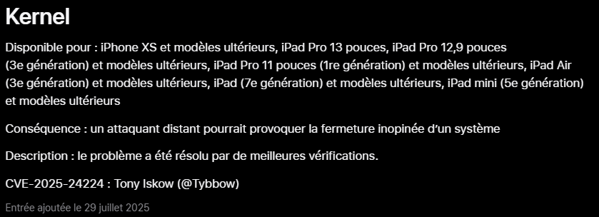 Apple Security Advisory iOS 18.5