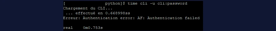 Commande CLI nominale - baseline de temps