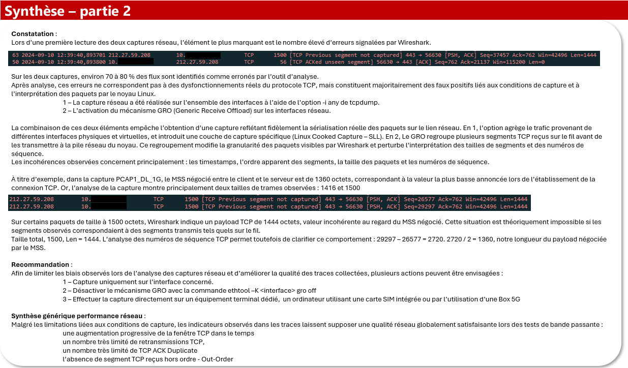 BBR vs Cubic - Synthèse artefacts Wireshark