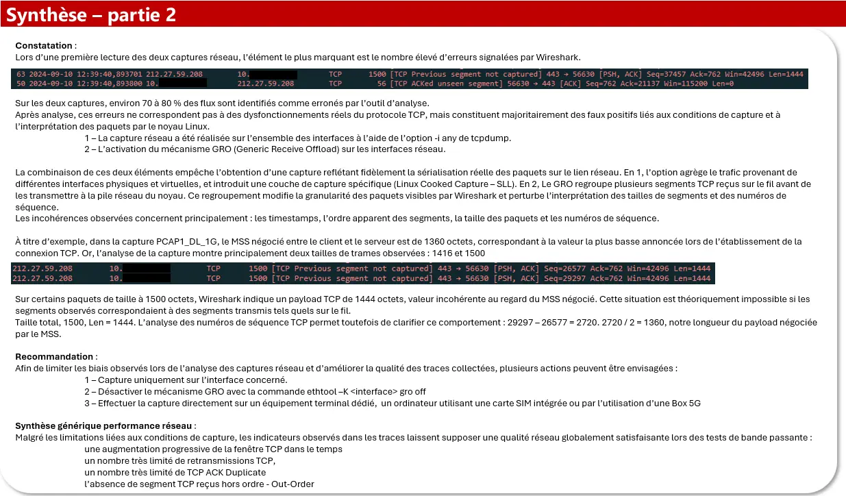 BBR vs Cubic - Synthèse artefacts Wireshark